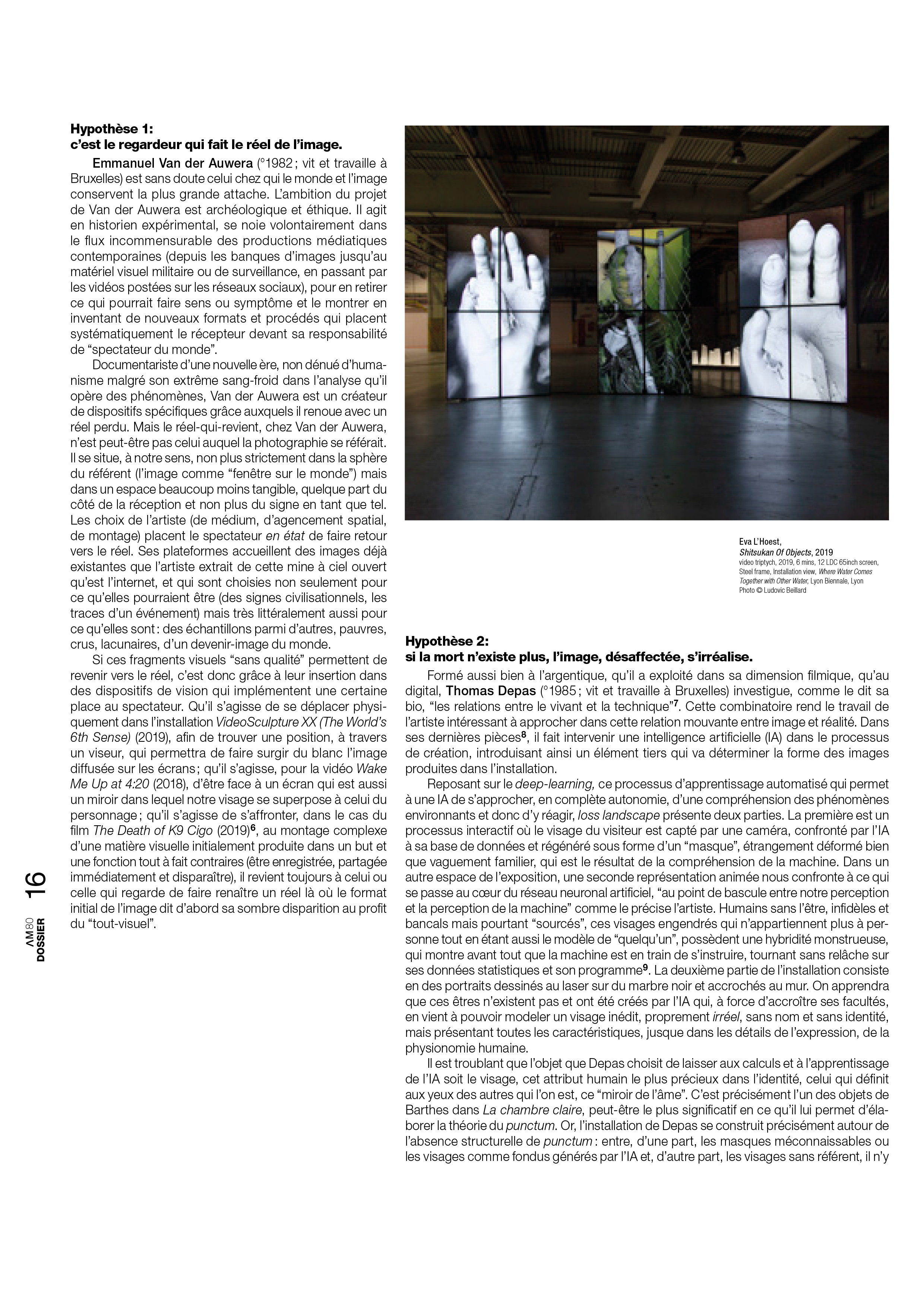 Art Forum article about Thomas Depas