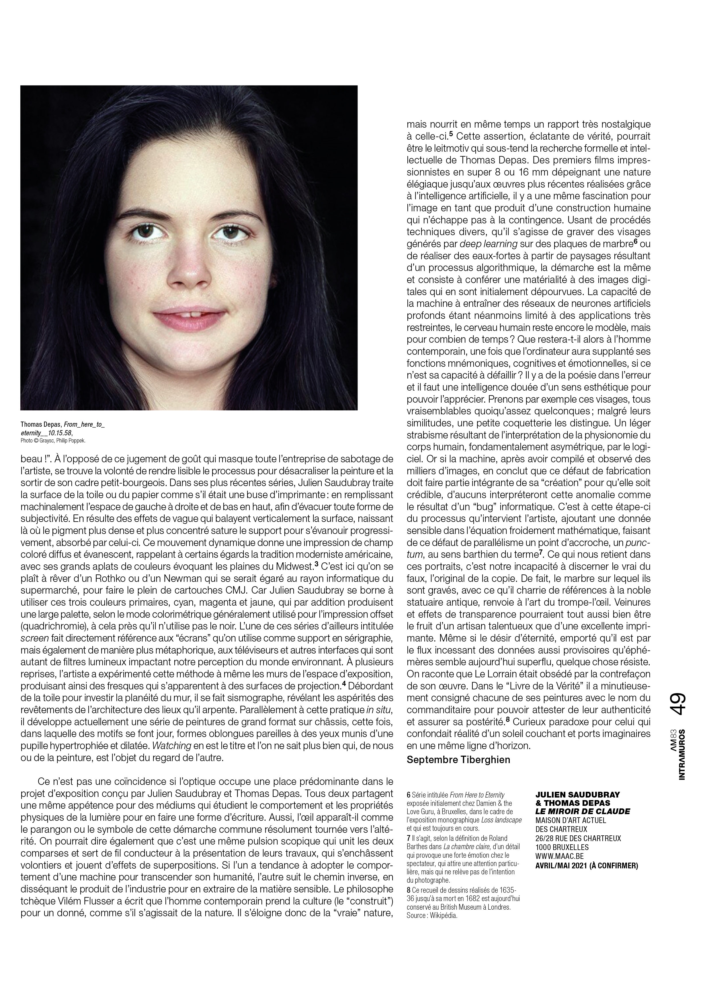 Press article about Thomas Depas